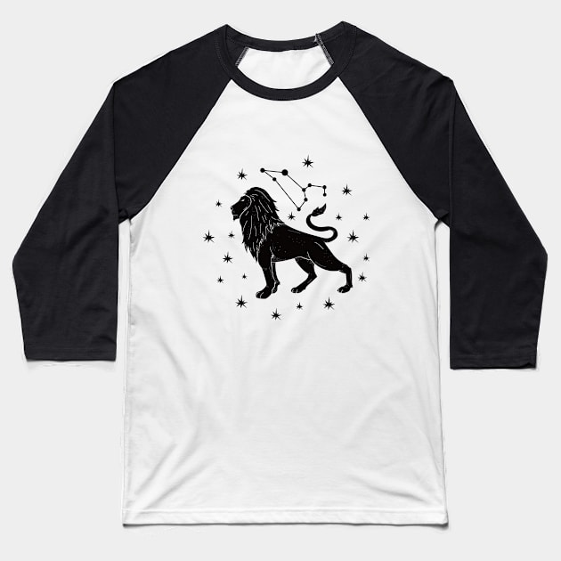 Leo lion astrology zodiac sign Baseball T-Shirt by keeplooping